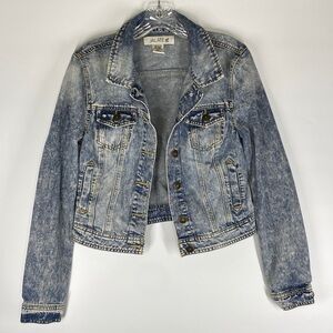 Vintage Jalate Acid Wash Denim Jean Button Jacket Size Small
